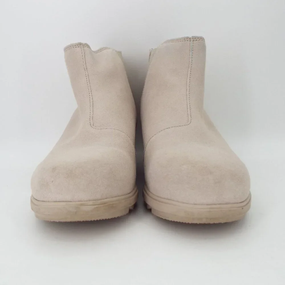 Sorel Evie II Zip Waterproof Suede Wedge Ankle Boots Size 9.5